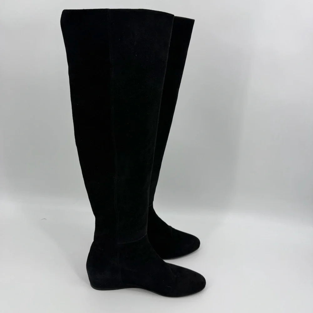 Stuart Weitzman All Suede Over The Knee Black Boots, Size 9